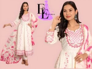 Shipley Cotton 3-Piece Set with Chiffon Dupatta