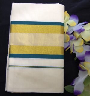 Traditional Kerala Kasavu Cotton Saree