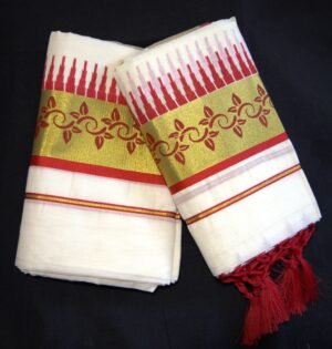 Traditional Kerala Set Mundu with Kasavu Border