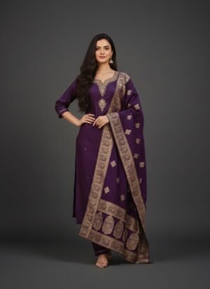 Royal Purple Vatican Silk 3-Piece Suit Set
