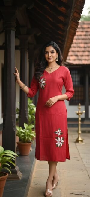 Vatican Silk Embroidered Kurthi