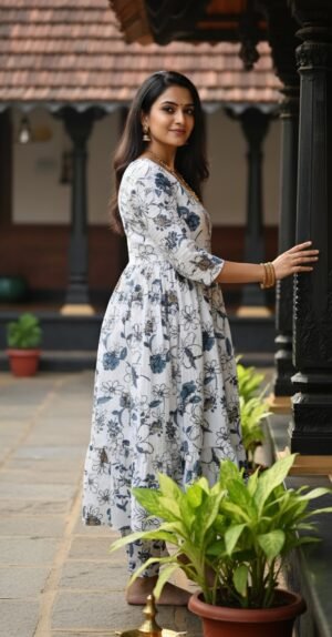 Popcorn Fabric Floral Kurthi for Women