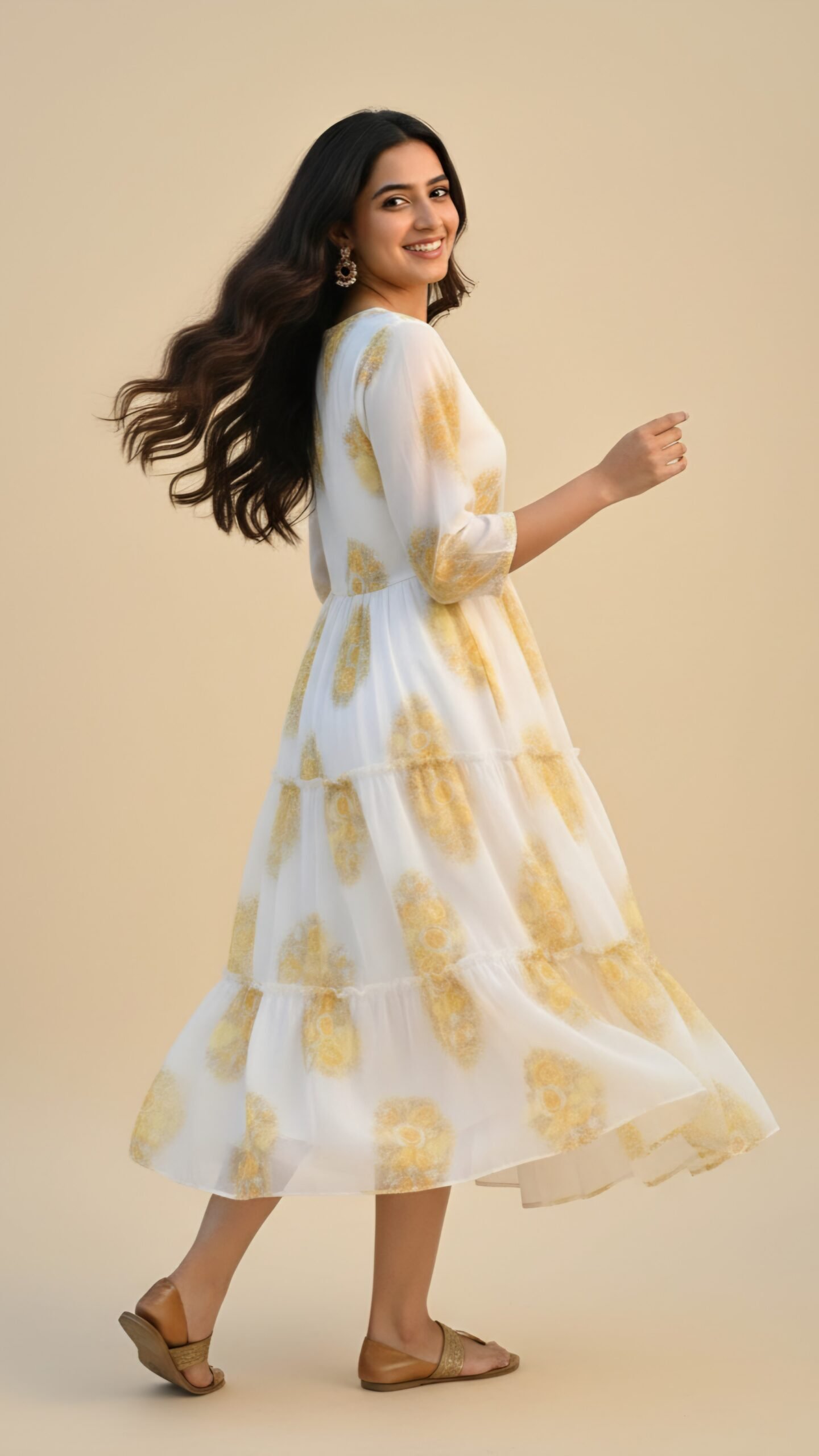 Breezy Bloom Tiered Georgette Frock - Image 6