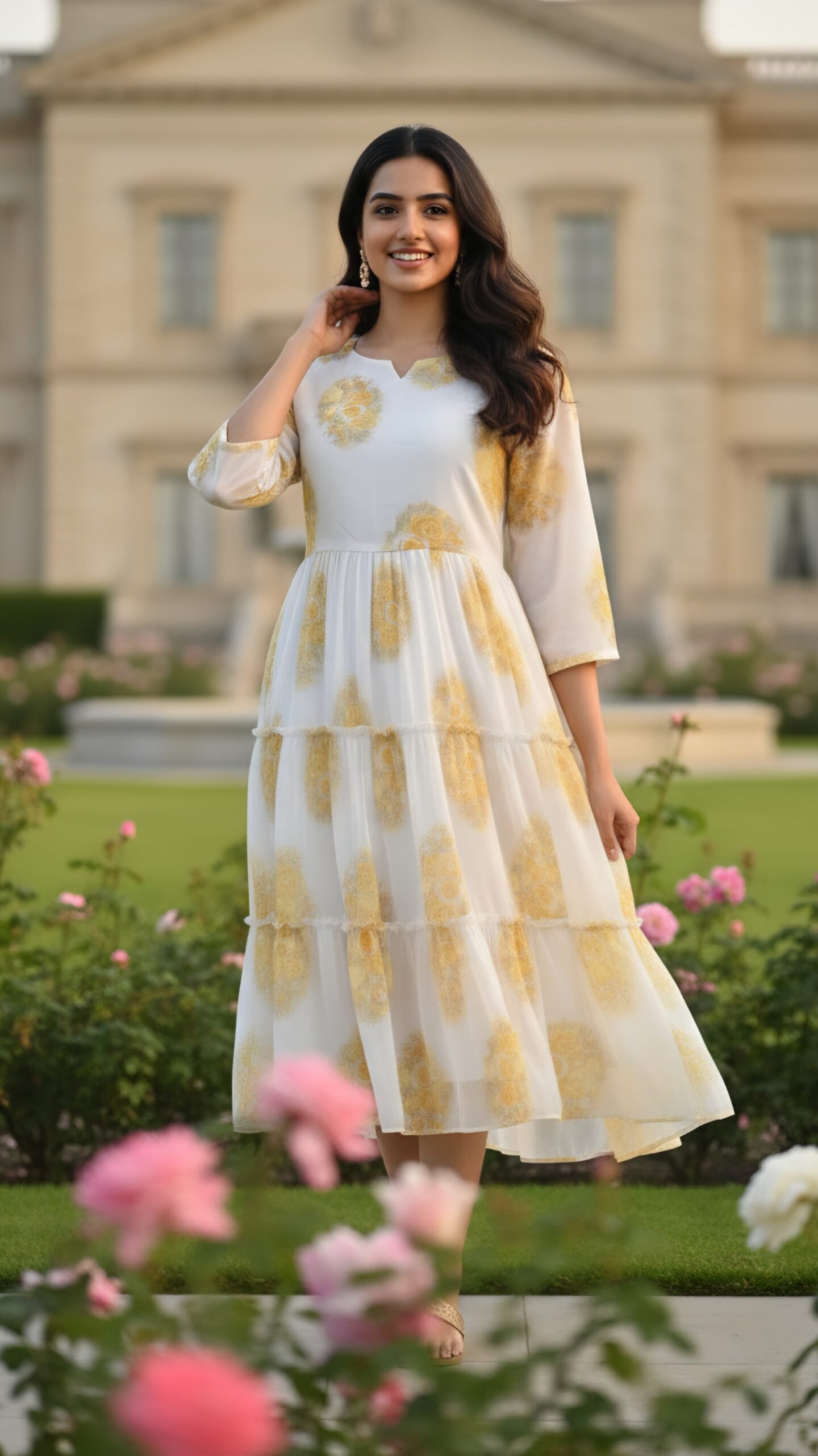 Breezy Bloom Tiered Georgette Frock - Image 4