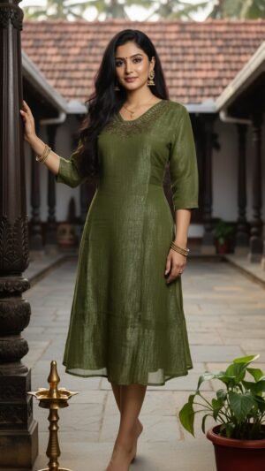 Lurex Shimmer Frock Style Kurti