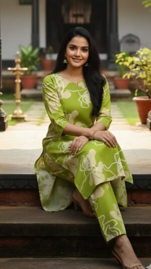 Malai Crepe Floral Printed Co-Ord Set for Women