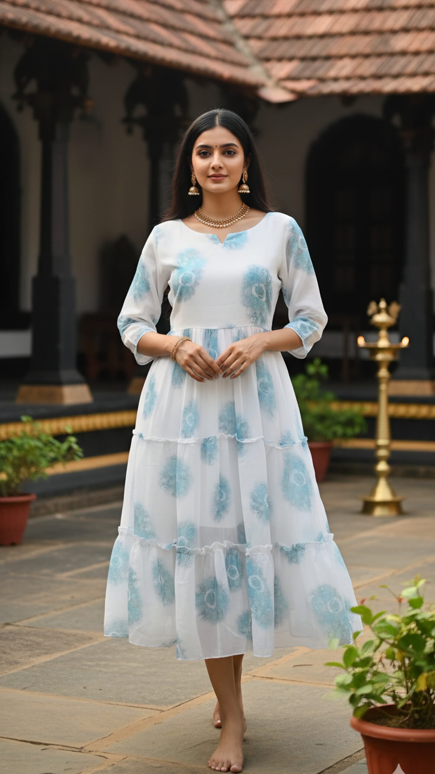 Breezy Bloom Tiered Georgette Frock - Image 2