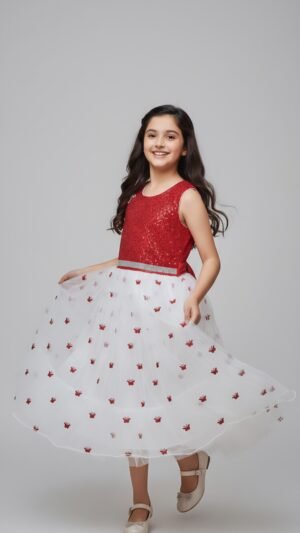 Kids Butterfly Embroidered Frock