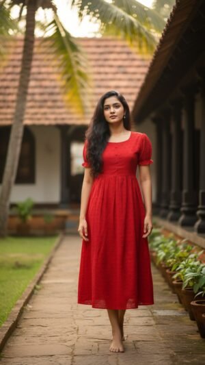 Elegant Hacoba Cotton Eyelet Frock