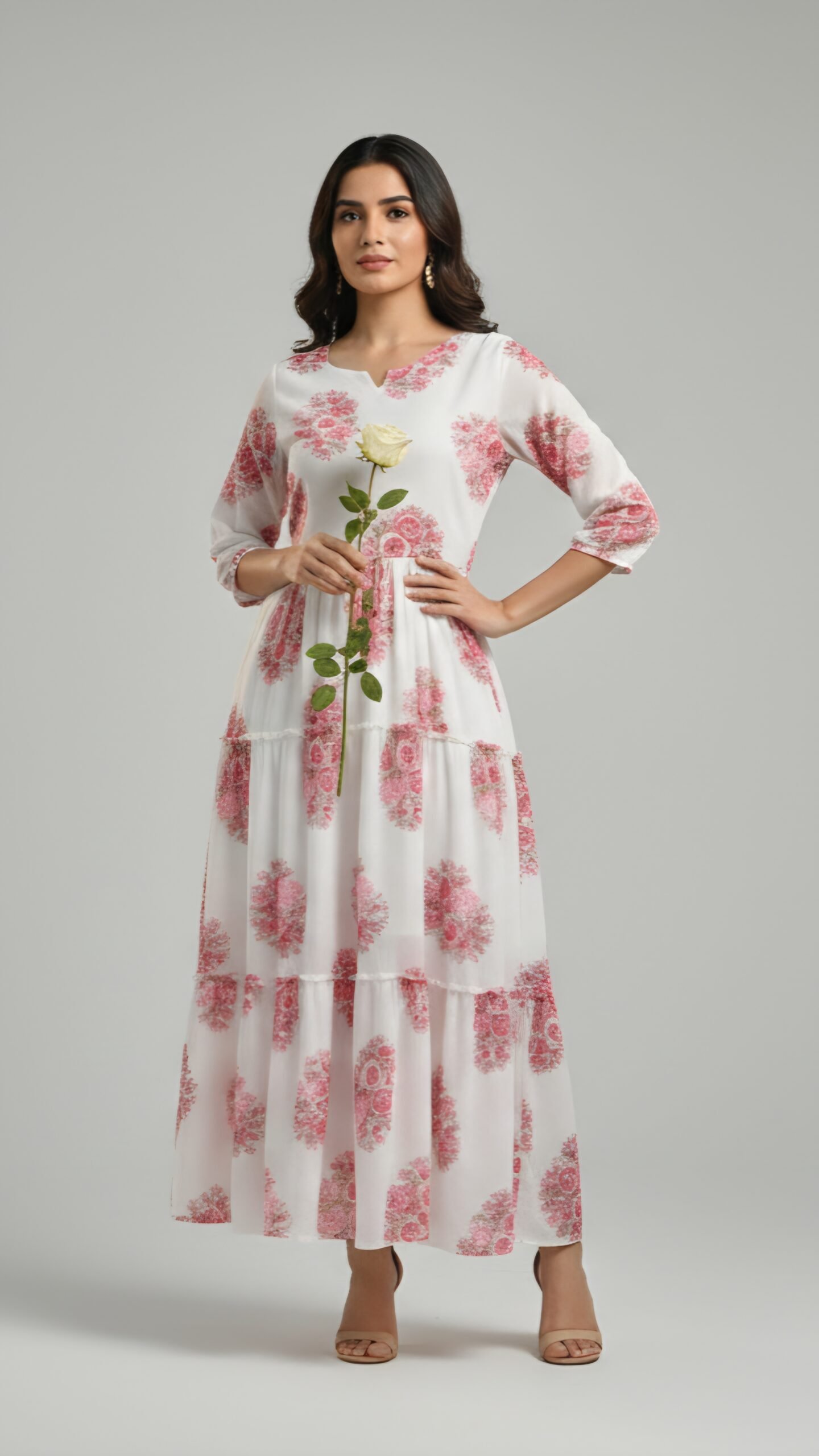 Breezy Bloom Tiered Georgette Frock - Image 5