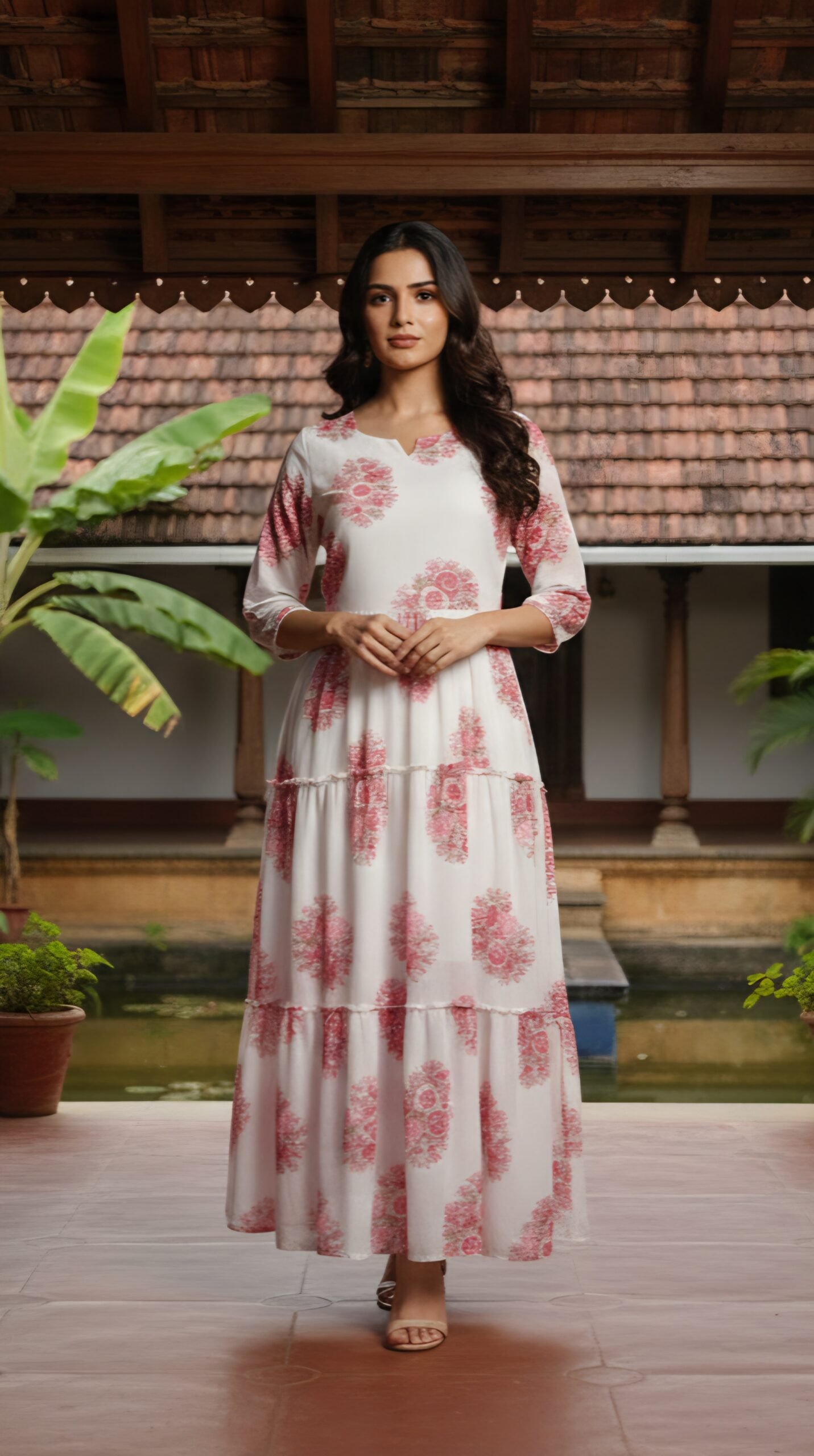 Breezy Bloom Tiered Georgette Frock - Image 3