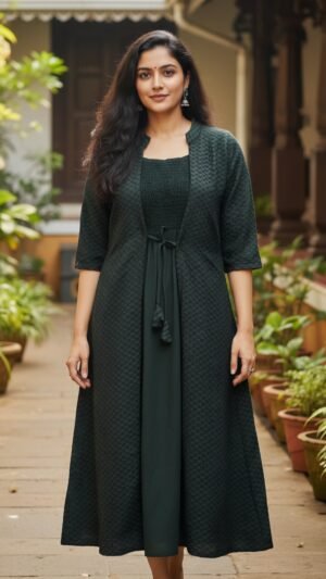 Georgette Kurti with Popcorn Texture