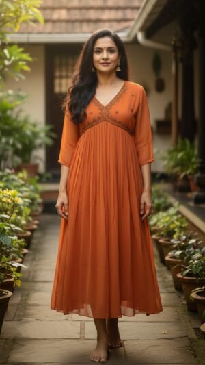 Elegant Aliya Cut Georgette Kurti