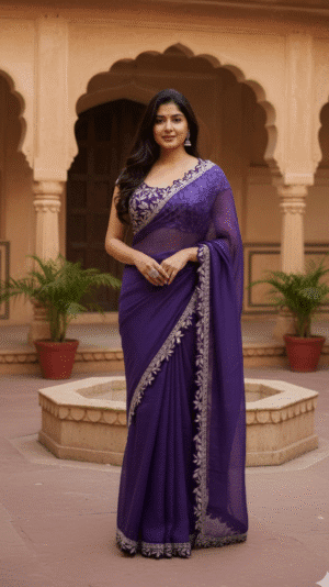 Soft Jimmy Choo Saree with Elegant Embroidery