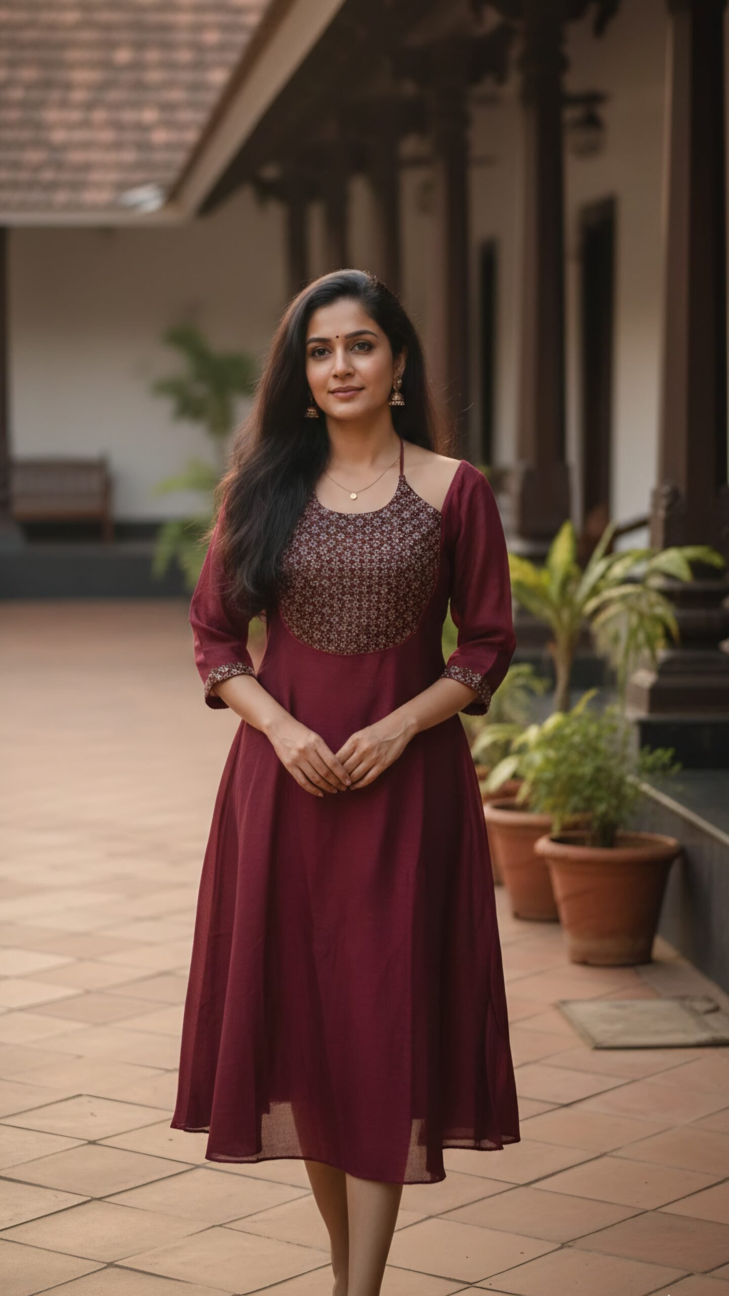 Vichitra Silk Flared A-Line Kurti - Image 8