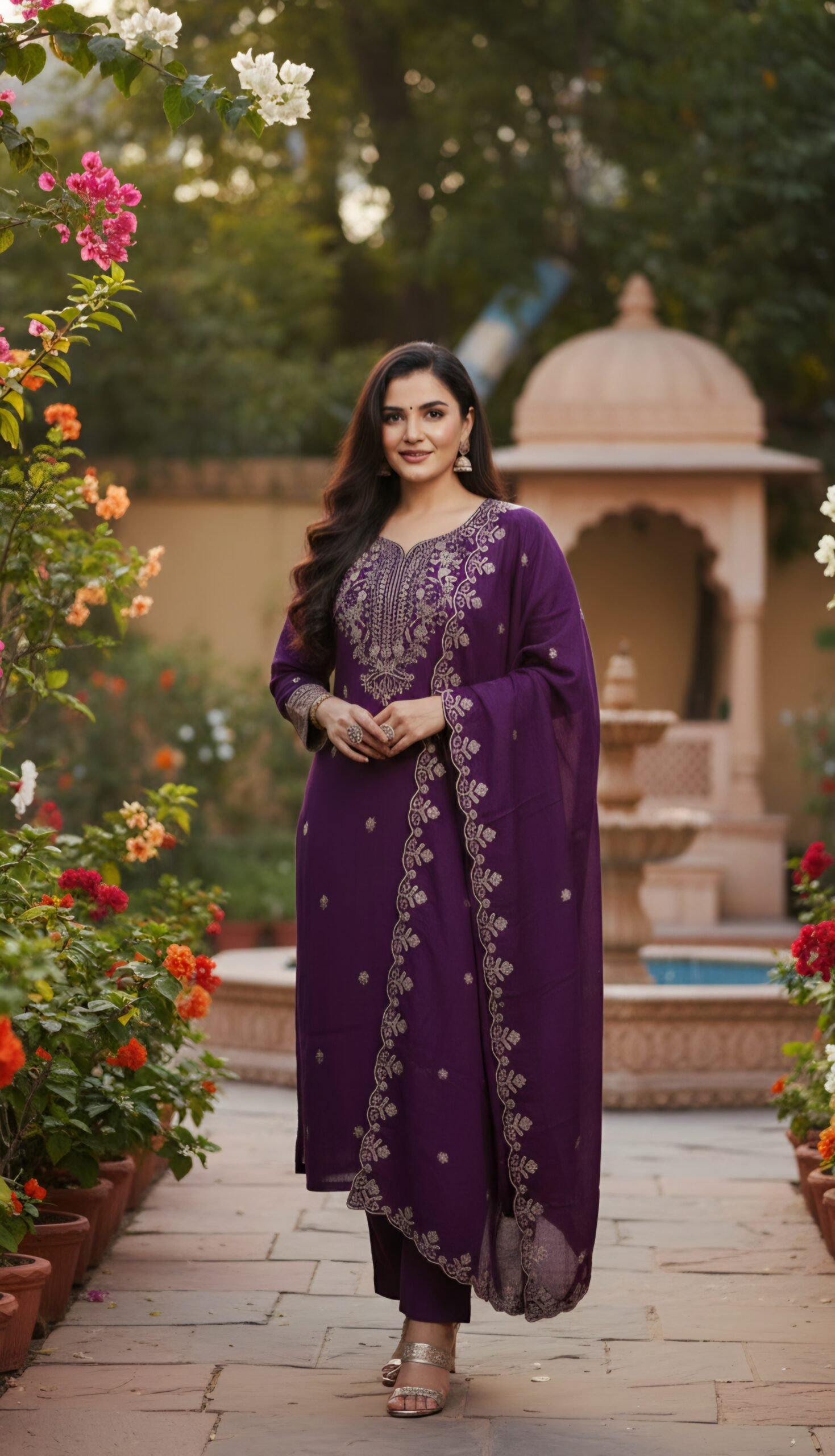 Royal Plum Roman Silk 3-Piece Set - Image 2