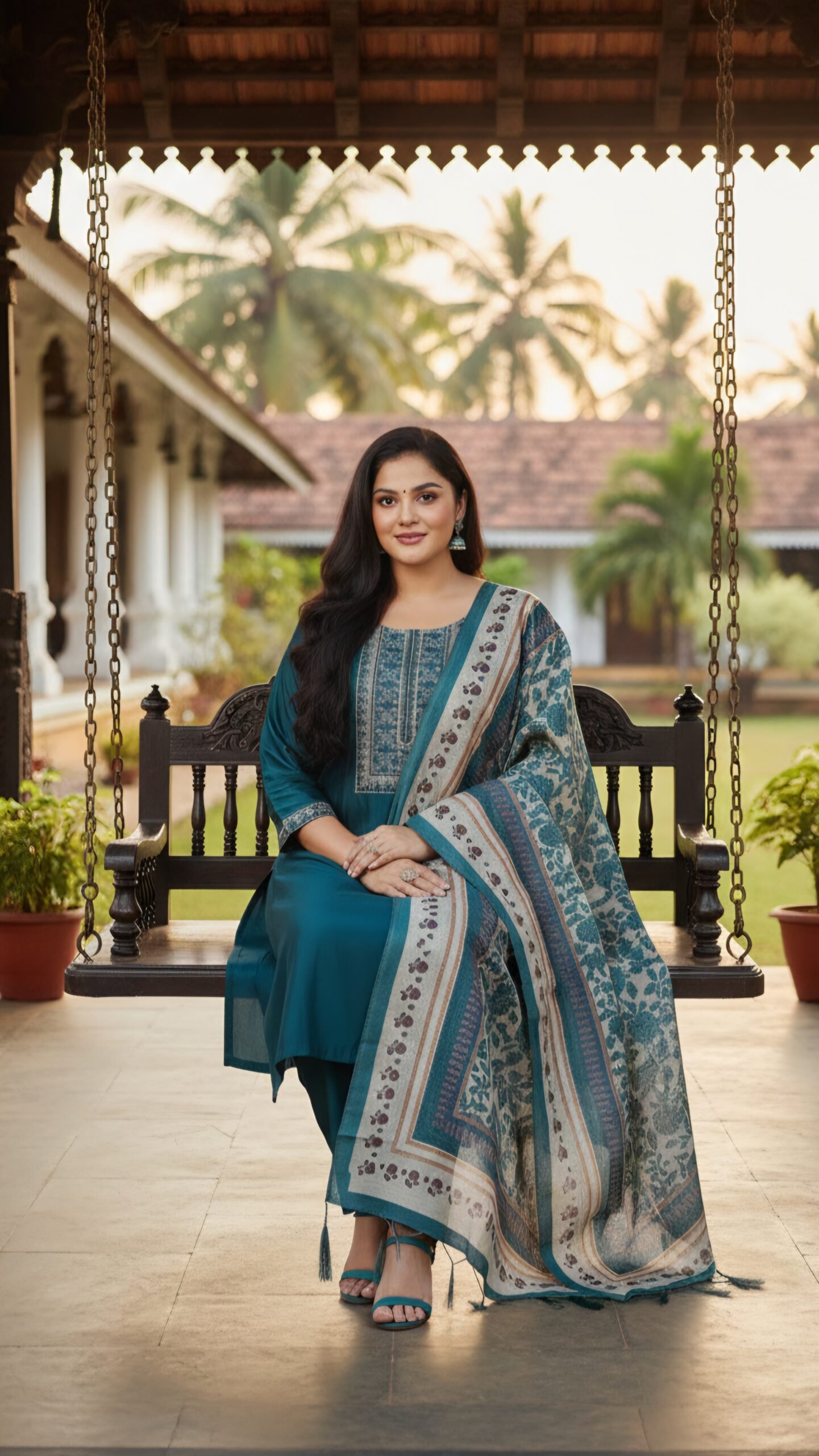 Roman Silk 3-Piece Ethnic Set - Image 2