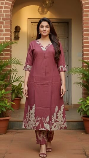 Elegant Rayon Floral Co-Ord Set for Women