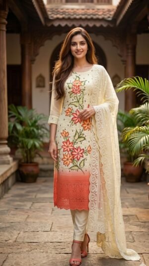 Elegant Georgette Side-Slit 3-Piece Set