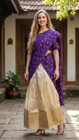 Ready-to-wear Davani Set with Blouse & Dupatta