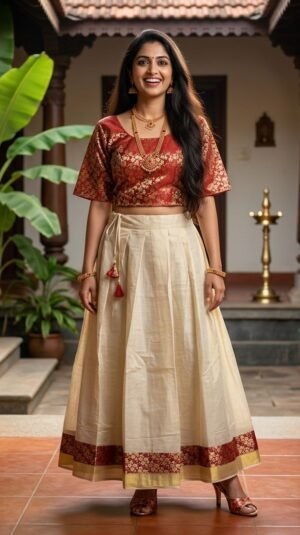 Tissue Crop Top and Box-Pleated Midi Skirt