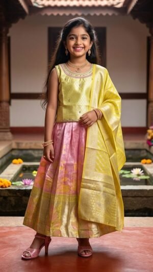 Girls' Premium Banarasi Silk Lehenga Choli