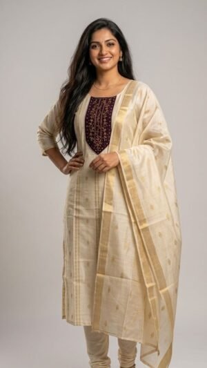 Tissue Silk Straight Kurta Set with Dupatta