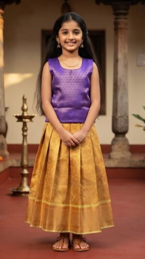 Banarasi Tissue Pattu Pavada Set