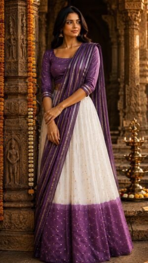 Premium Banarasi Silk Dhavani / Half Saree Set